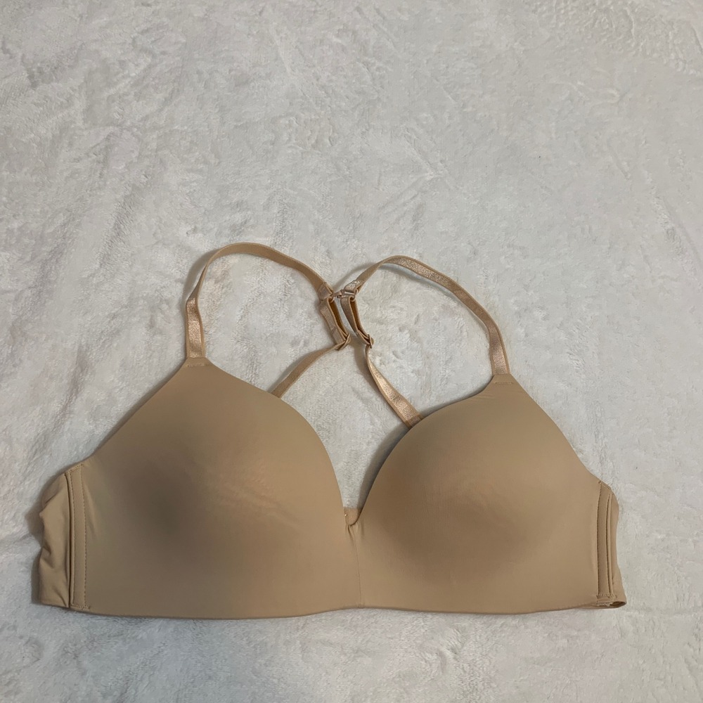 auden The Bliss‎ T-shirt Bra Nude Underwire Adjustable Straps Size 38B